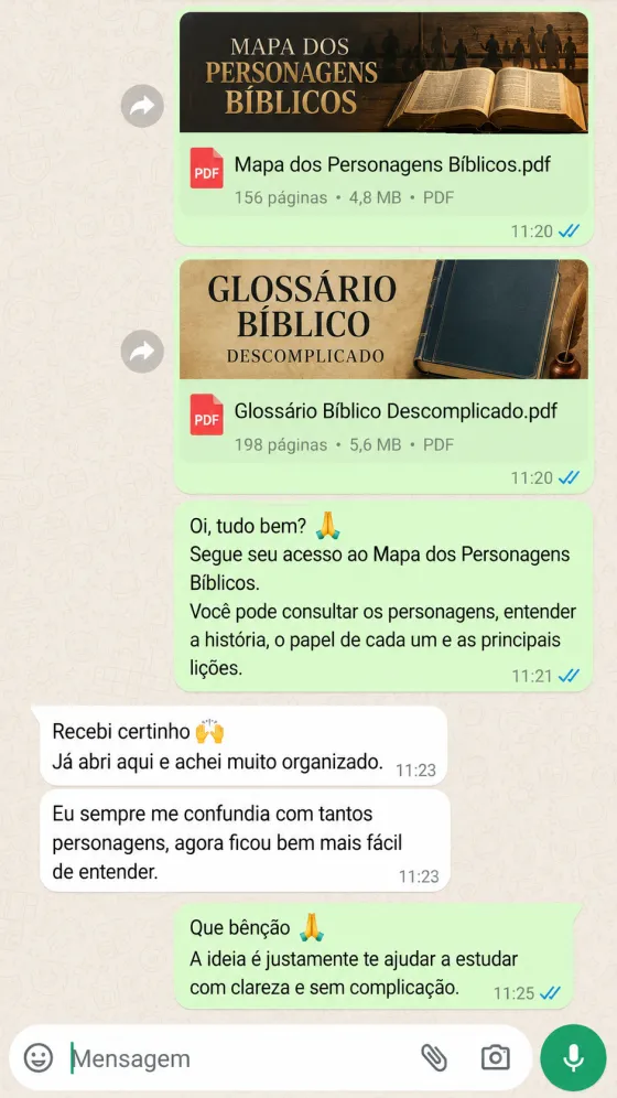 Depoimento de cliente no WhatsApp