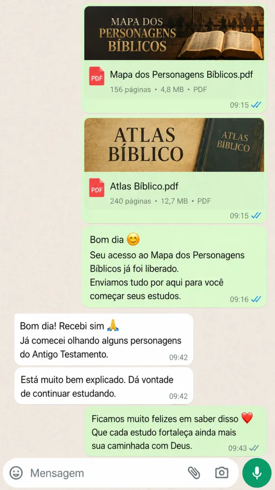 Depoimento de cliente no WhatsApp