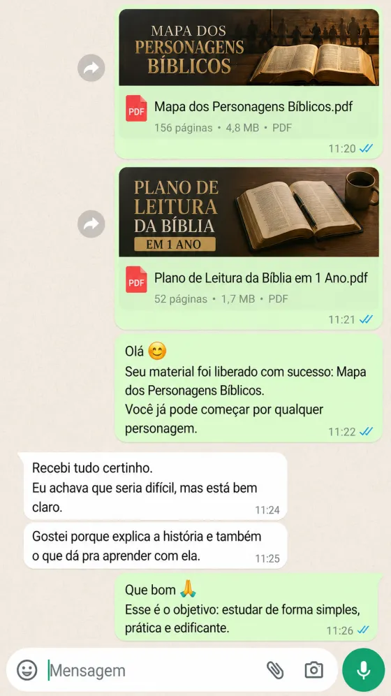 Depoimento de cliente no WhatsApp