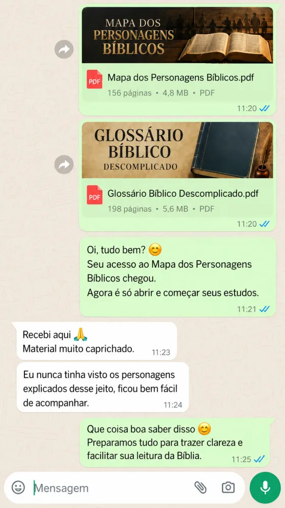 Depoimento de cliente no WhatsApp