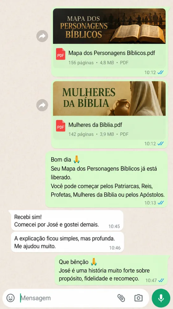 Depoimento de cliente no WhatsApp